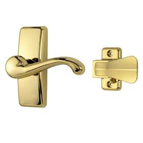 Bkglwv2bb Ideal Security Gl Lever Set With Locking Inside Latch For Storm And Screen Doors Bright Brass
