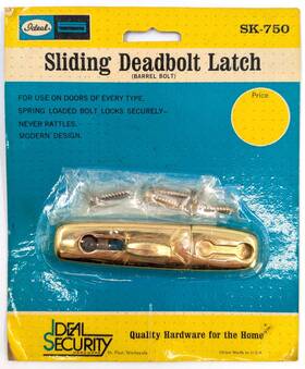 Sk-750 Ideal Security Hardware Nos Vintage Brass Sliding Deadbolt Latch Barrel Bolt For Doors Surface Mount