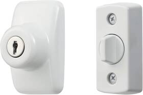 Ideal Security Inc. 445001817883 Keyed Deadbolt For Storm And Screen Doors White 2-piece Set
