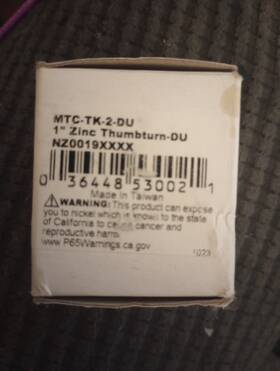 Mtc-tk-2-du Ilco 036448523818 Mortise Cylinder By 1 Inch Zinc Thumbturn New Dark Bronze
