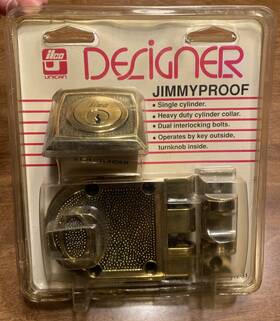 531-12-51 Ilco Vintage 1991 Jimmy Proof Single Cylinder Door Deadbolt Unican Usa