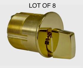 Awi6400050 Ilco 8 Pack Thumbturn T-turn Cylinder By Solid Brass 1 1/4ftft New