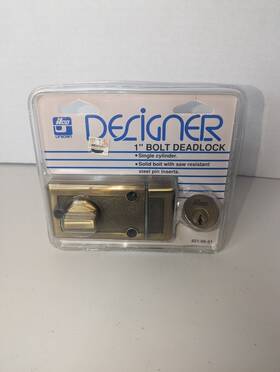 821-05-51 Ilco Unican Designer 1 Inch Bolt Deadlock Brass #821-05-51 Sealed