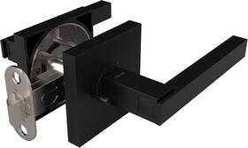 T1731mb-pr Inc. 1731 - Modern Door Handle Lever Set In Matt Black Finish With Privacy Pin F
