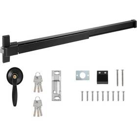 Bi006686 Ironwalls Door Push Bar Panic Exit Device Stainless Steel With Handle Black 41 Inch
