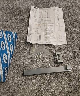 361f26d-8 Ives Inch Steel Door Surface Slide Bolt Dull Chromium Plated Nos
