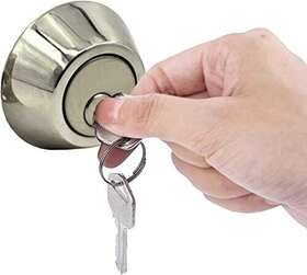 J&v Textiles 618718390056 Single Cylinder Deadbolt In Satin Nickel
