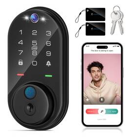 Jacchozhi 730425843738 Fingerprint Smart Lock With Camera Keyless Entry Door For Front V
