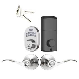 Jesstti-ekb-001 Jesstti Electronic Deadbolt Keypad With Door Handle Lock Set Smart Locks For Front D