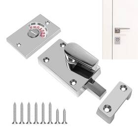 1688asd4456 Jeukwud Door Lock Indicator Bathroom Stall Latch Indicating Silver