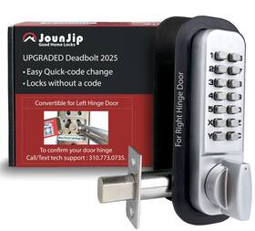 Jounjip 060928560517 Mechanical Deadbolt Lock - Keyless Entry Door Code Not Required When L