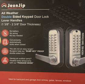 102ch-sq Jounjip All Weather Mechanical Keyless Combination Latch Door Lock With Double Keypads