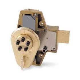 902-04 Kaba Pushbutton Deadbolt Satin Brass