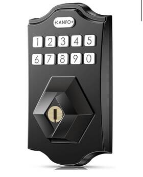 Ks3-mb Kanfox Ks3 Matte Black Keypad Smart Deadbolt Lock Auto Keyless Entry