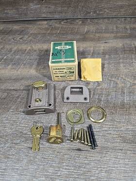 51040 Keil Vintage Ah Brass Lock Set With Keys Dead Bolt Box Night Latch