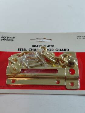 H113-618 Key Home Products Brass Plated Steel Chain Door Guard Lock Security Nip