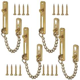 Kinjoek 726972928028 4 Packs Door Chain Lock Stainless Steel Security Guard With Spring Anti