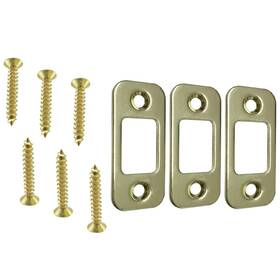 Kscjdg 705419482422 Round Corner Deadbolt Strike Plate 1 X 214 Satin Brushed Nickel With 6 Sc