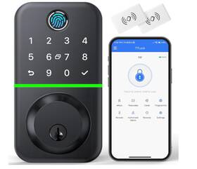 Bt17 Kucacci T17 Smart Door Lock Keyless Entry Fingerprint Keypad Black Deadbolt
