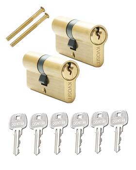 Bs-63d-ka Kvosit 63mm Solid Brass Lock Cylinder 2pcs With 6pcs Keys Key Alike D