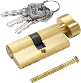 Bs-63t-kd Kvosit 63mm Solid Brass Door Lock Cylinder Replacement With 3 Keys Brushed