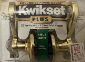 00469 Kwikset Plus Scroll Lever Hall And Closet Door Handles - Rh Polished Brass