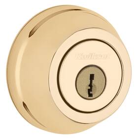 Kwikset 042049093827 780 Deadbolt Lock Polished Brass Round Exterior Keyed Front