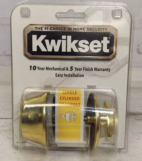 Kwikset 042049310467 660 Single Cylinder Deadbolt Polished Brass New In Box