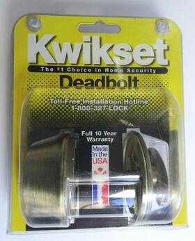 Kwikset 042049364613 Deadbolt Lock Fits Door Thickness 1 3/8 Inch To