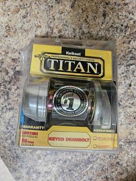 Kwikset 042049369984 Nos Vintage Titan 780 Deadbolt Sngl Cylinder Grade 2 Security Silver