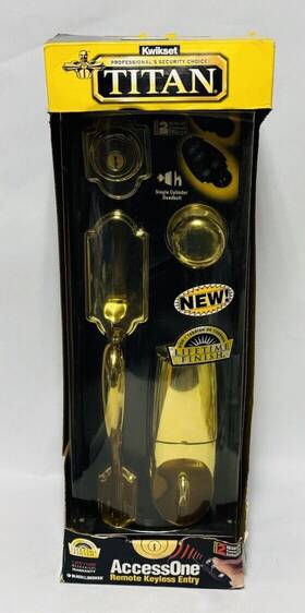 Kwikset 042049639407 Titan Access One Remote Keyless Entry Door Lock Set With 2 Remotes New