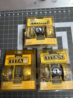 Kwikset 042049704839 Nos 3-pack Lot Titan Double Cylinder Deadbolt Keyed Ansi Grade 2 Brass