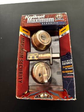 Kwikset 042049971347 Maximum Security Deadbolt Brushed Brass Single Cylinder