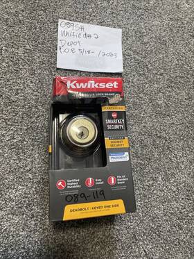 089-119 Kwikset Polished Brass Single Cylinder Deadbolt