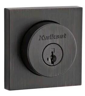 158sqt-11ps.strkp Kwikset Halifax Square Rose Single Cylinder Deadbolt