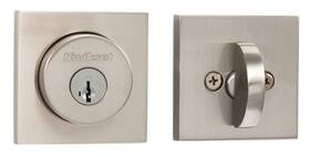 158sqt-15smt Kwikset Halifax Smartkey Single Cylinder Deadbolt - Satin Nickel