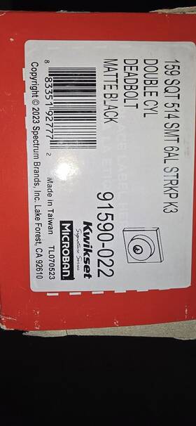 159sqt-514s.strkp Kwikset 159sqt-514s Halifax Double Cylinder Deadbolt - Matte Black Signature Ser