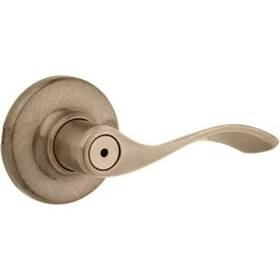 300bl-5 Kwikset Balboa Interior Privacy Door Handle With Lock Antique Brass