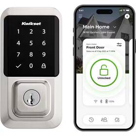 Kwikset 313030317346 Halo Satin Nickel Single-cylinder Keypad Electronic Smart Lock Deadbolt Featurin