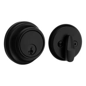 Kwikset 313036411444 817 Series Matte Black Single Cylinder Key Control Round Deadbolt Featuring Smar
