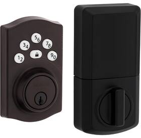 Kwikset 313057344370 Powerbolt 240 5-button Keypad Venetian Bronze Traditional Electronic Deadbolt Do