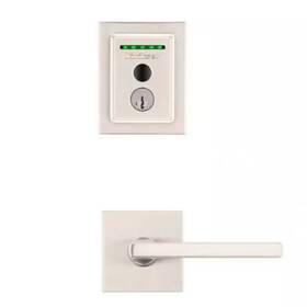 Kwikset 313086850866 Halo Touch Satin Nickel Contemporary Fingerprint Wifi Smart Lock Deadbolt With H