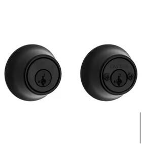 Kwikset 313098049081 Matte Black Double Cylinder Deadbolt Featuring Smartkey Security