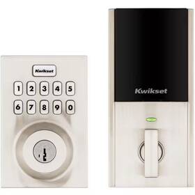 Kwikset 313107518560 Homeconnect 620 Satin Nickel Contemporary Z-wave Long Range Enabled Keypad Smart