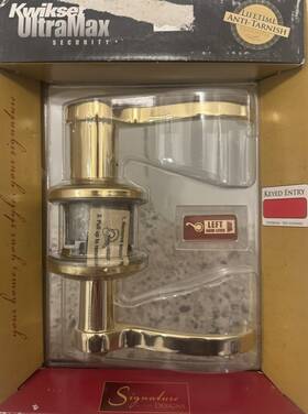 35711 Kwikset Ultramax Keyed Lever Exterior Entry Lockset - Lh Polished Brass