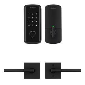 Kwikset 445012536513 Halo Select Matte Black Wi-fi Electronic Smart Lock Deadbolt With Halifax Passag