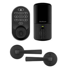 Kwikset 445017293251 Halo Matte Black Keypad Wi-fi Electronic Smart Lock Deadbolt With Trafford Passa