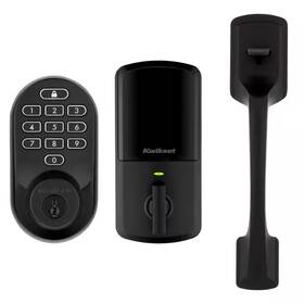 Kwikset 445042132143 Halo Matte Black Keypad Wi-fi Electronic Smart Lock Deadbolt With Prague Handles