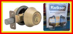 565-5 Kwikset Double Cylinder Deadbolt Polished Brass Keyed On Both Sides Round 565