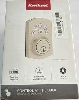 57374-003 Kwikset Powerbolt 240 Keypad Electronic Keyless Deadbolt Auto Lock Satin Nickel